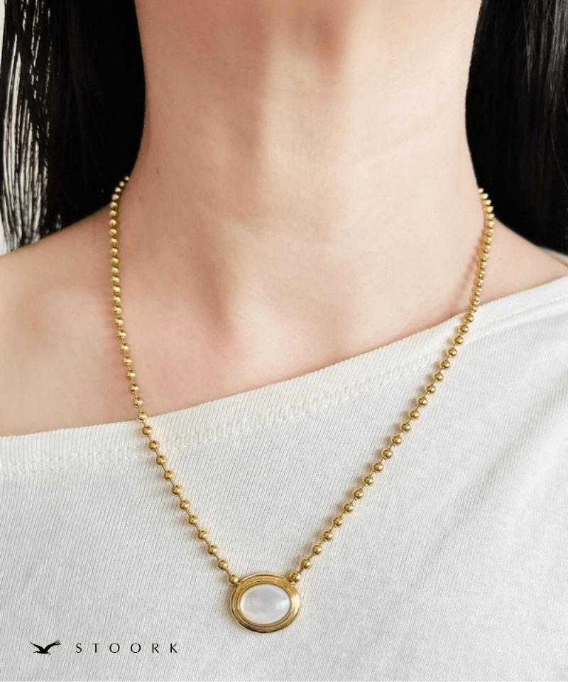 Stone Top Ball Necklace - stoork