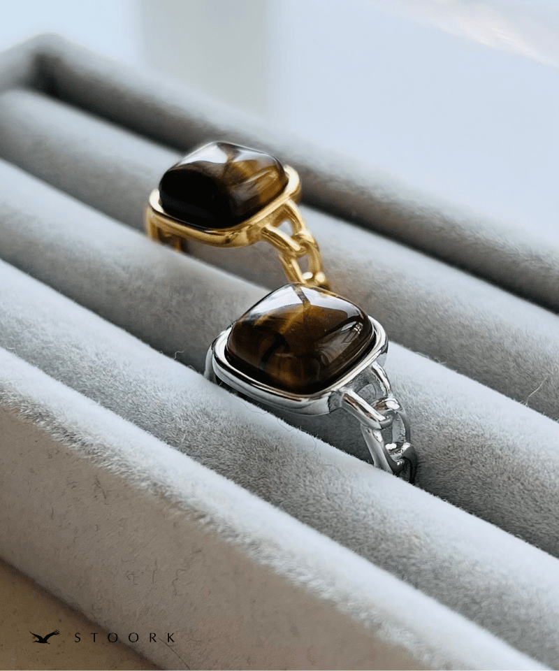 Tiger Eye Chain Ring - stoork