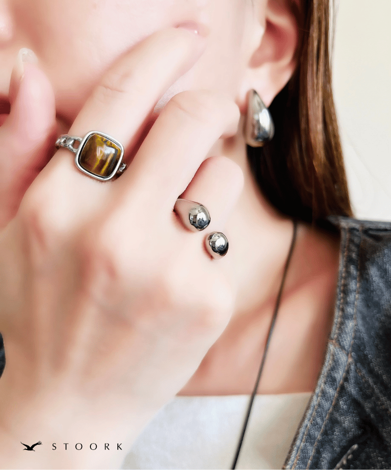Tiger Eye Chain Ring - stoork