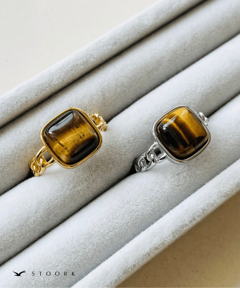 Tiger Eye Chain Ring - stoork