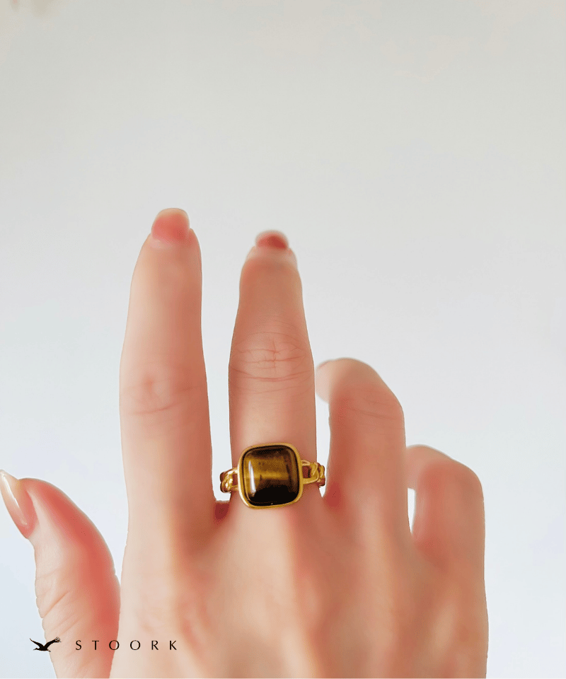 Tiger Eye Chain Ring - stoork