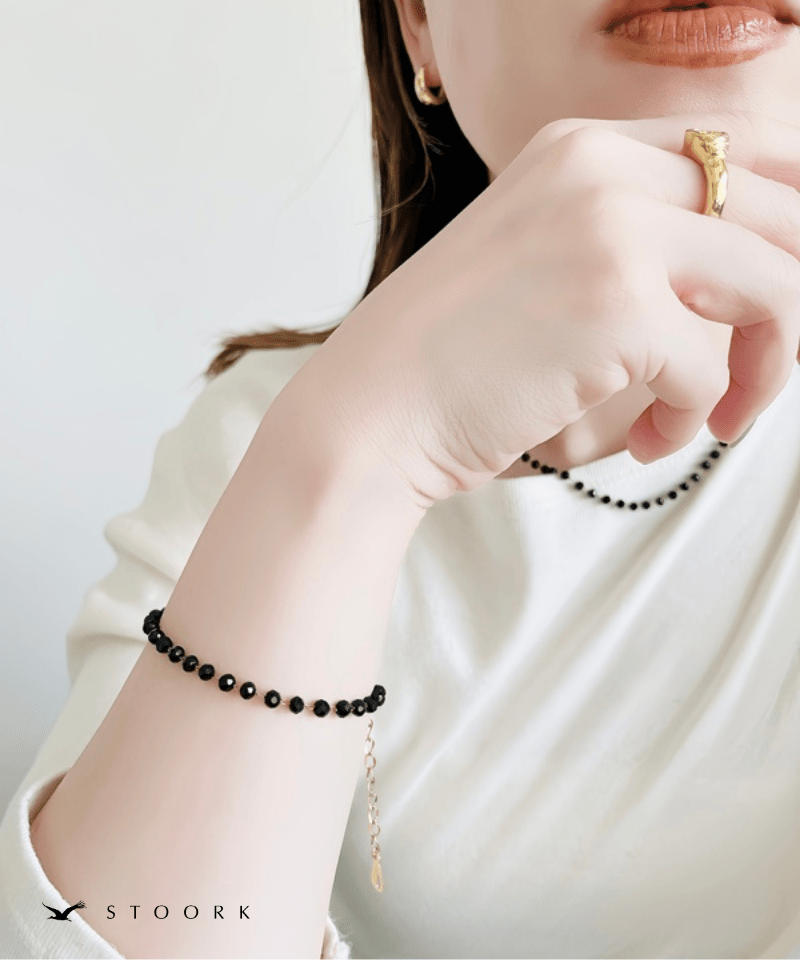 Tiny Black Beads Bracelet - stoork