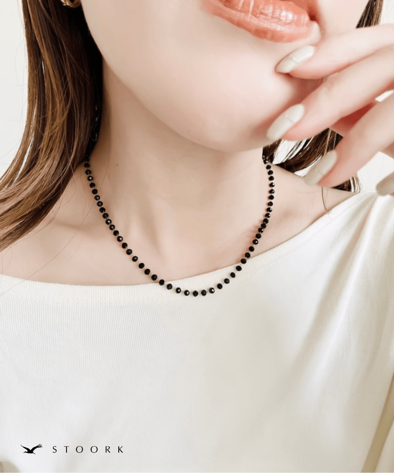 Tiny Black Beads Necklace - stoork