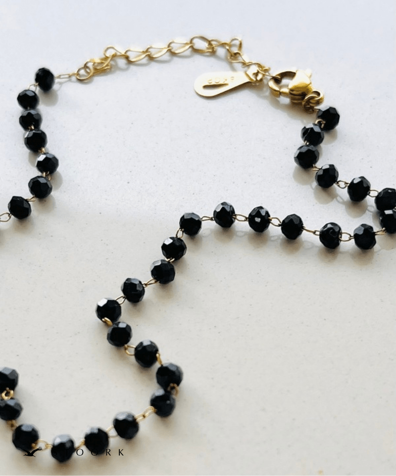 Tiny Black Beads Necklace - stoork