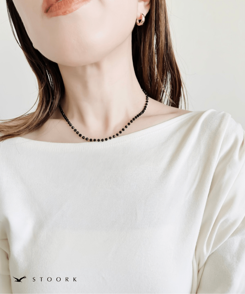 Tiny Black Beads Necklace - stoork