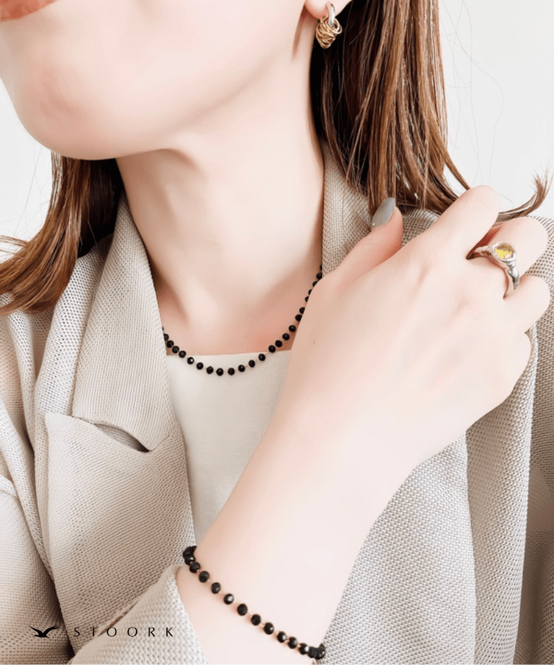 Tiny Black Beads Necklace - stoork