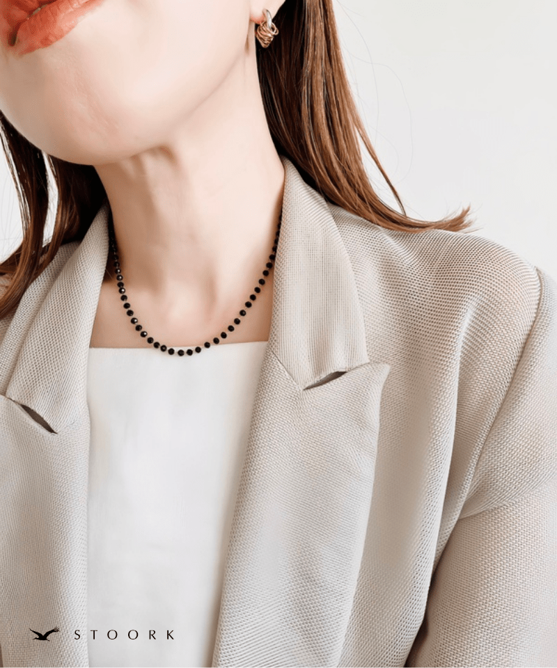 Tiny Black Beads Necklace - stoork