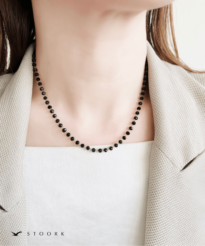 Tiny Black Beads Necklace - stoork