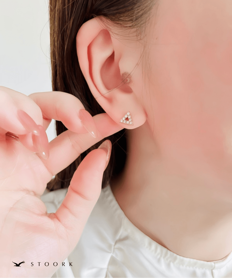ピアス handmade triangle pierce Triangle Stone Pierce | 金属アレルギー対応アクセサリー通販ショップ