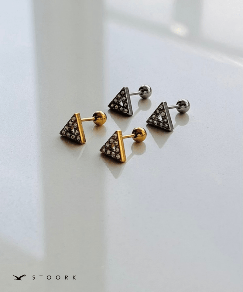 Triangle Stone Pierce | 金属アレルギー対応アクセサリー通販ショップ