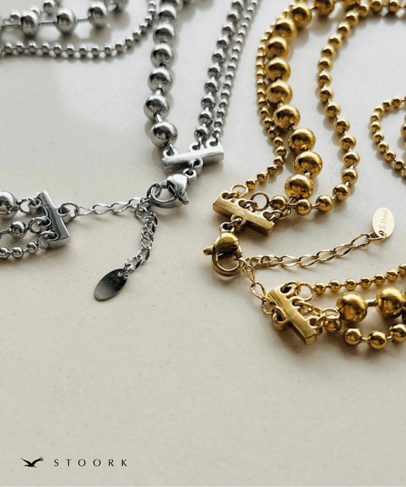 Triple Ball Layered Necklace - stoork
