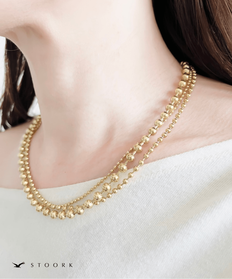 Triple Ball Layered Necklace - stoork