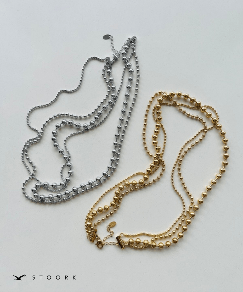 Triple Ball Layered Necklace - stoork
