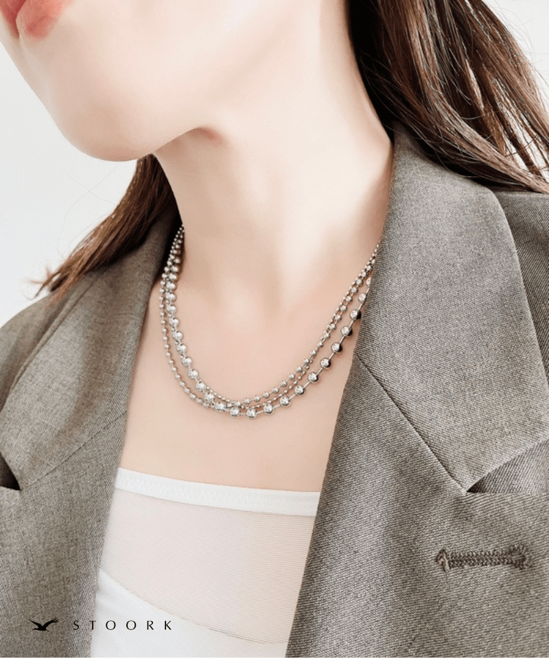 Triple Ball Layered Necklace - stoork