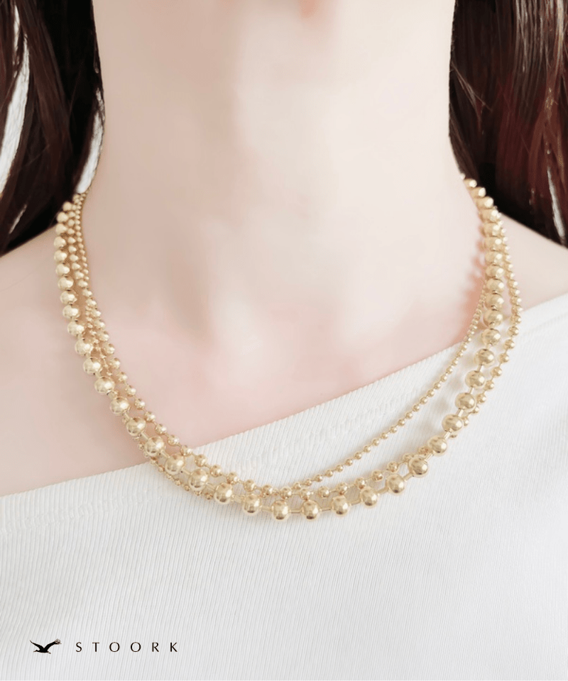 Triple Ball Layered Necklace - stoork