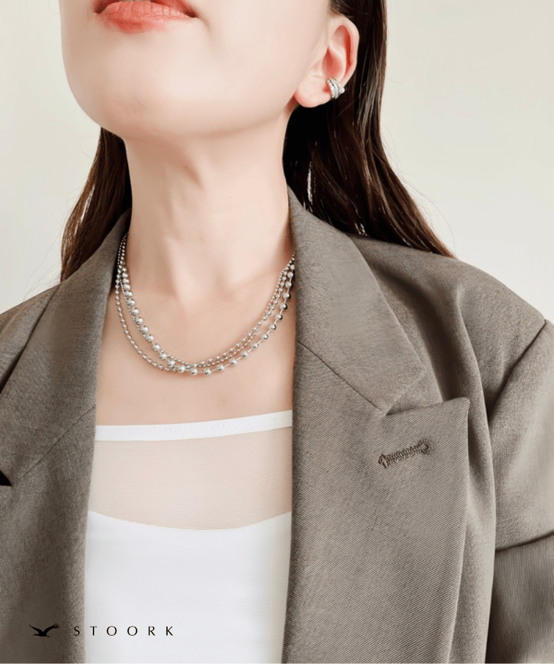 Triple Ball Layered Necklace - stoork