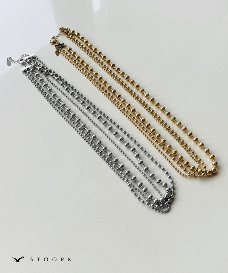 Triple Ball Layered Necklace - stoork