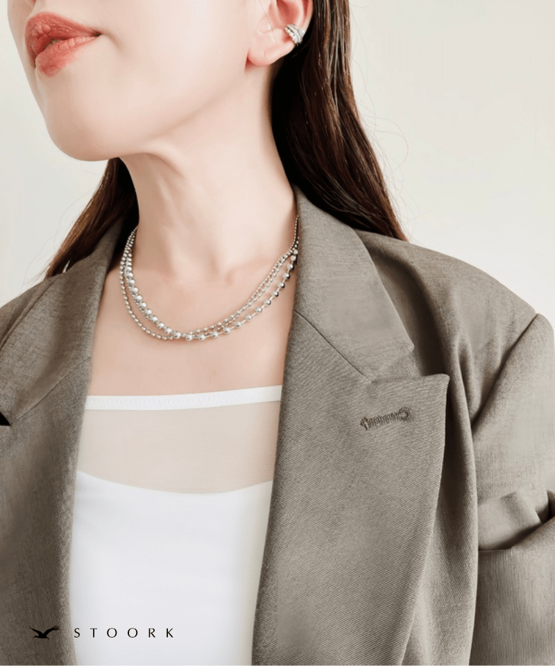 Triple Ball Layered Necklace - stoork