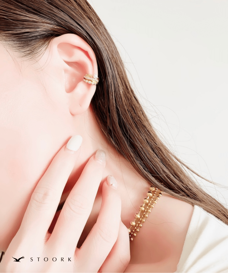 Triple Line Pearl Ear Cuff - stoork