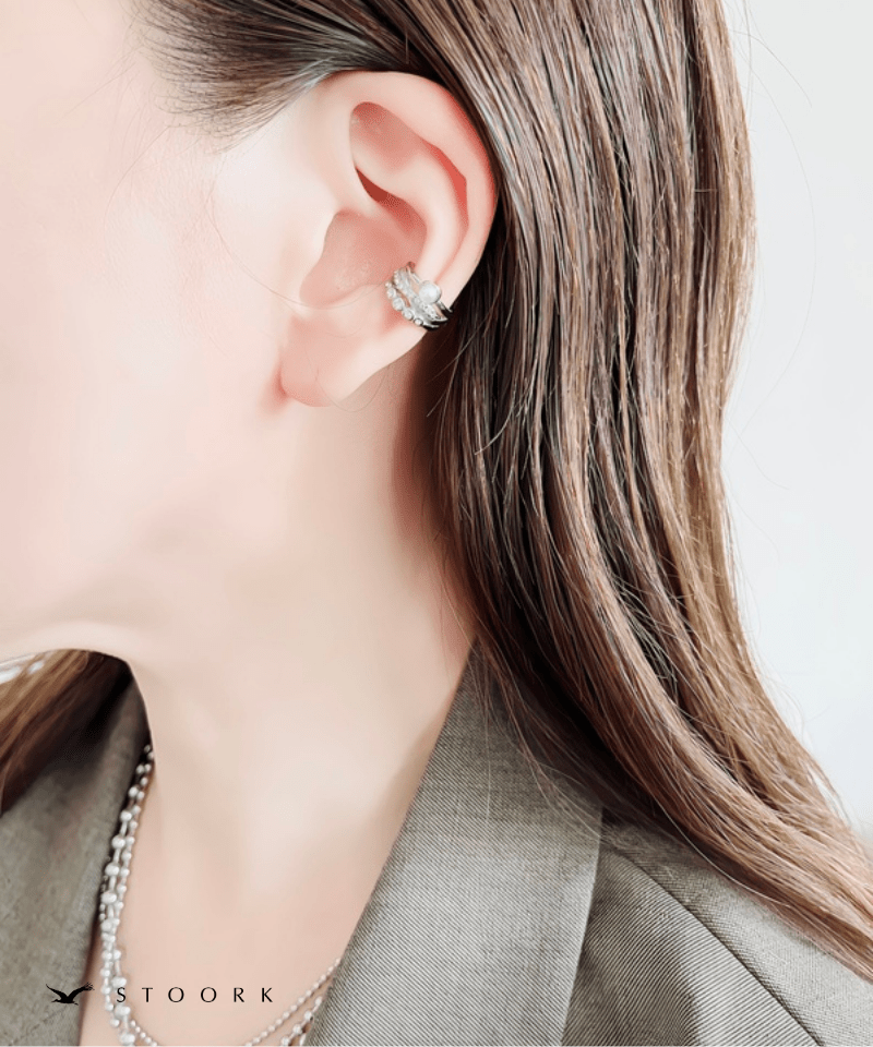 Triple Line Pearl Ear Cuff - stoork