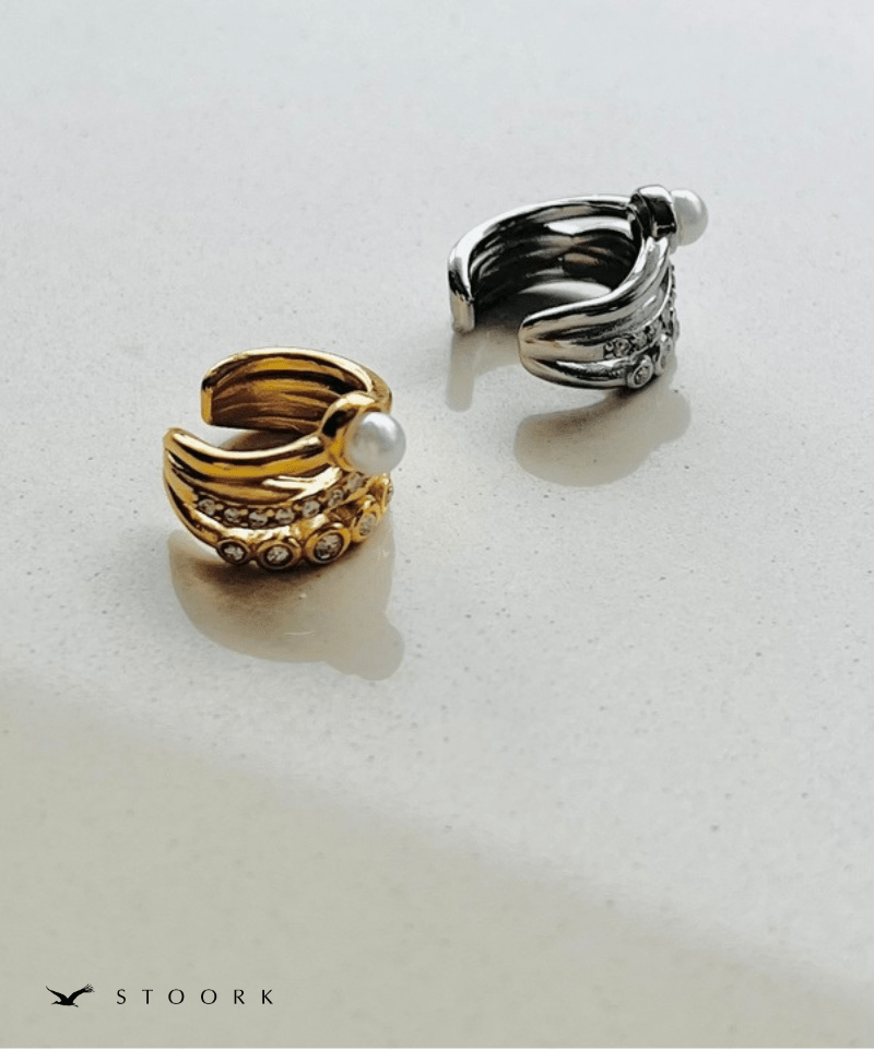Triple Line Pearl Ear Cuff - stoork