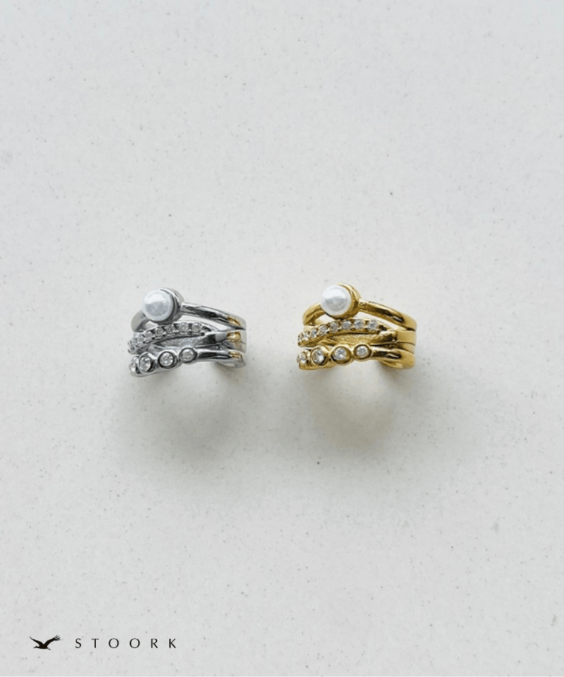 Triple Line Pearl Ear Cuff - stoork