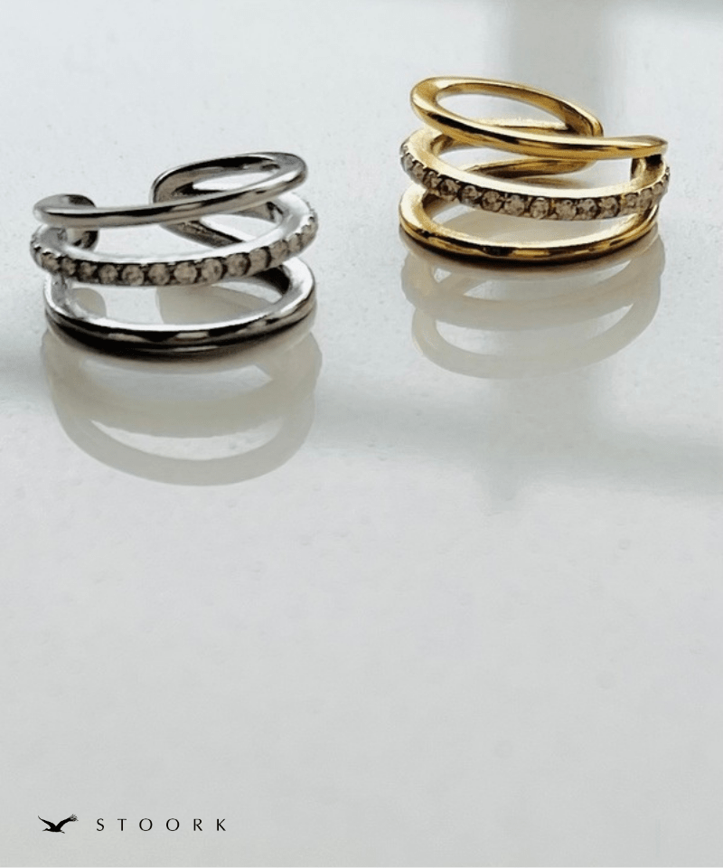 Triple Line Zircon Ear Cuff - stoork