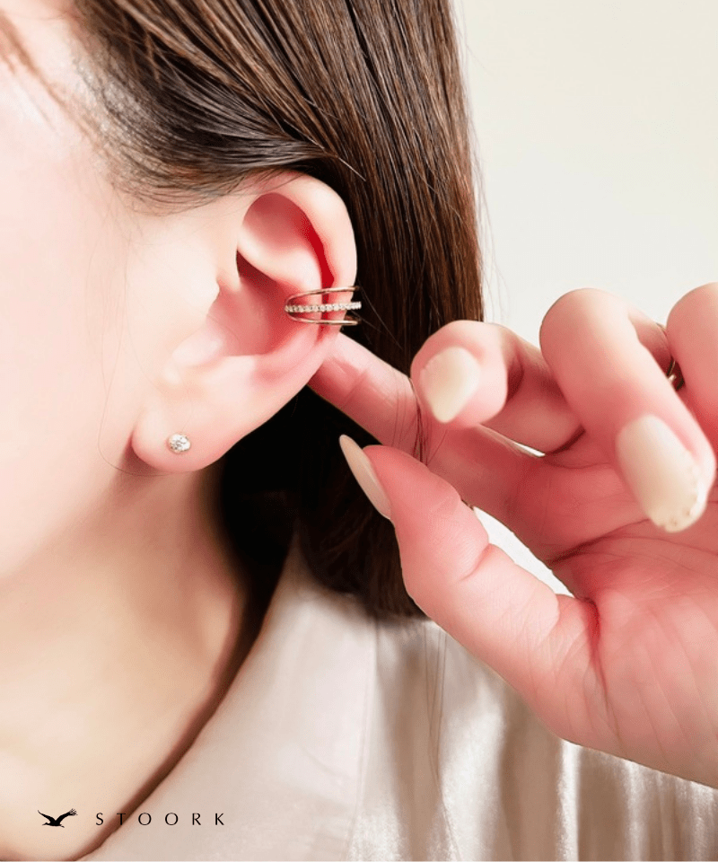 Triple Line Zircon Ear Cuff - stoork