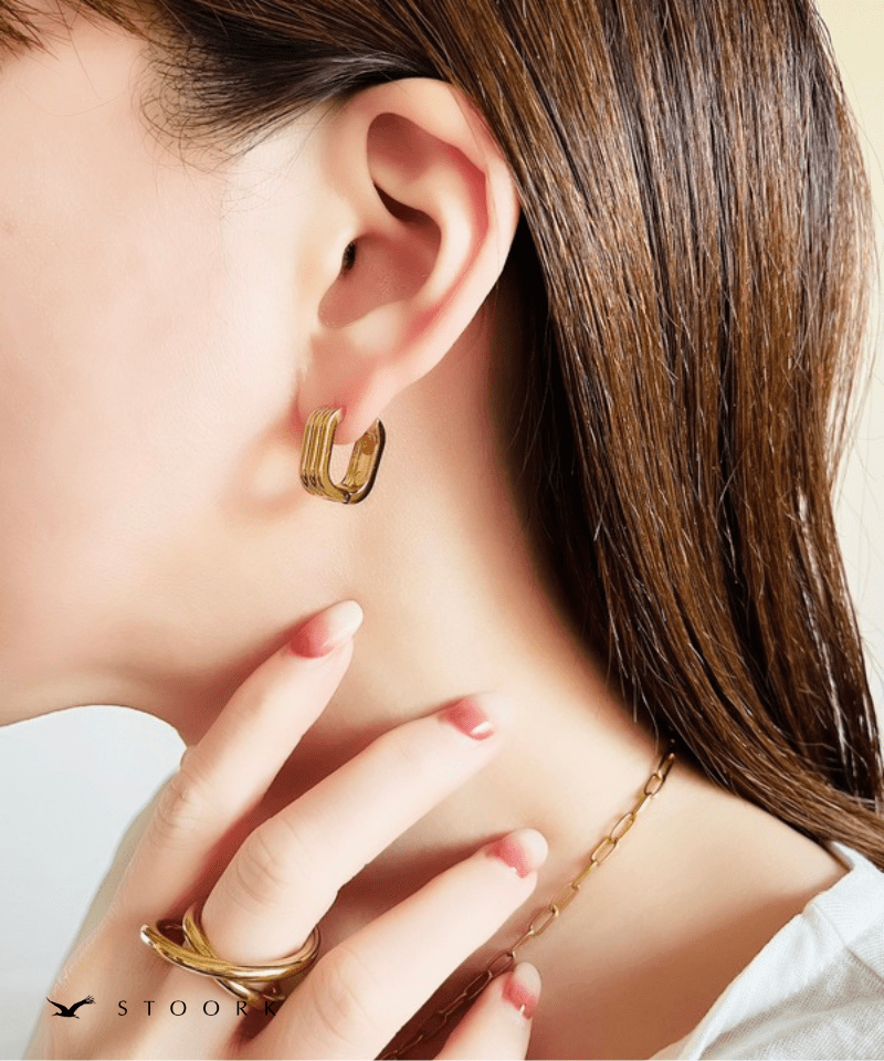 Vertical Line Mini Hoop Pierce - stoork