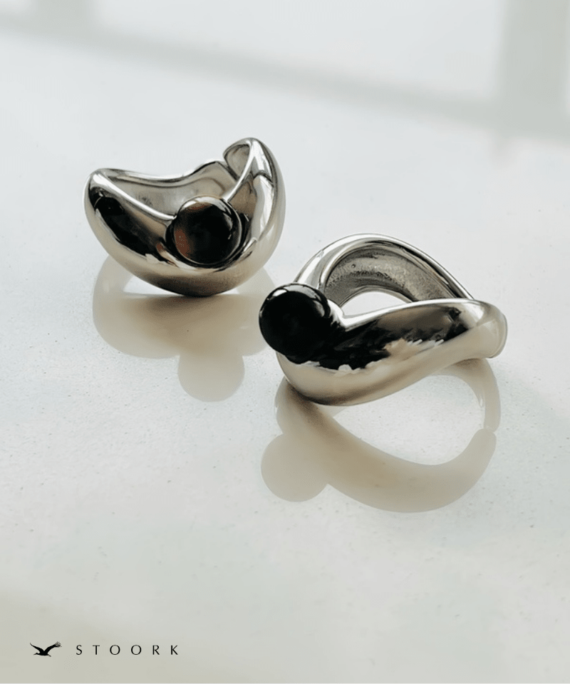 Volume Wave Stone Ring - stoork