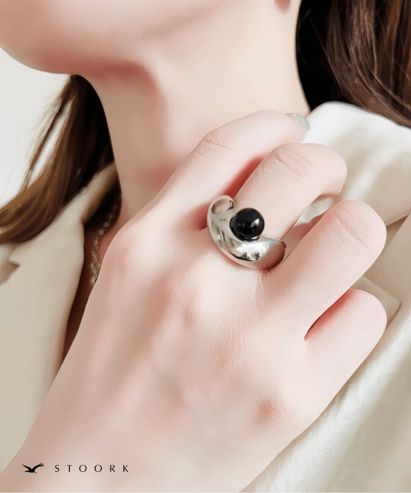Volume Wave Stone Ring - stoork