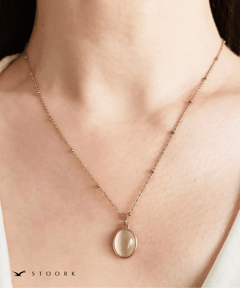 White Stone Station Necklace - stoork