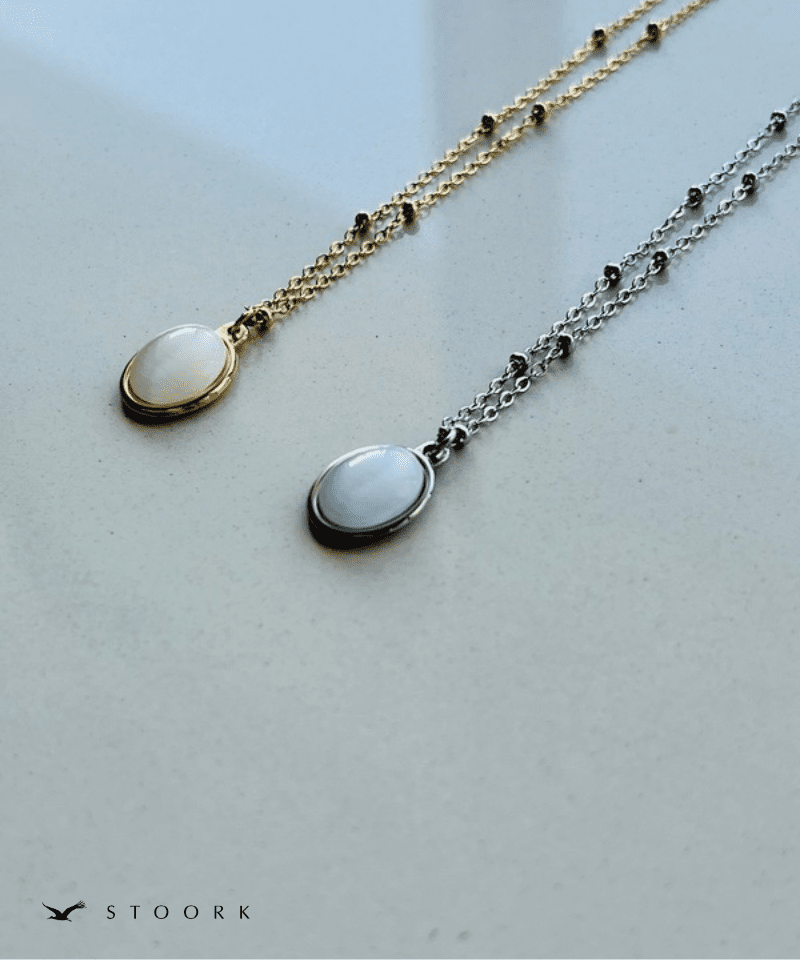 White Stone Station Necklace - stoork