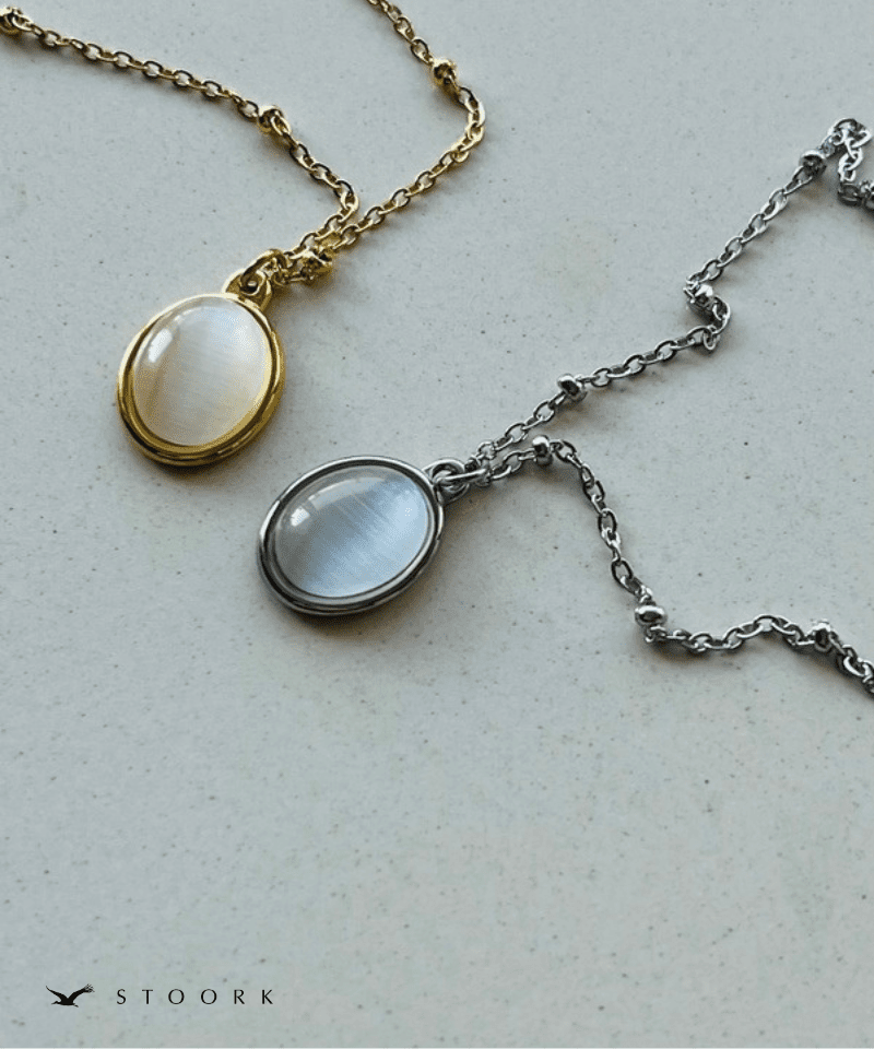 White Stone Station Necklace - stoork