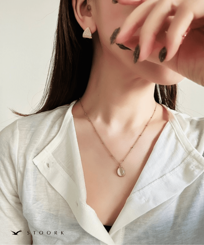 White Stone Station Necklace - stoork