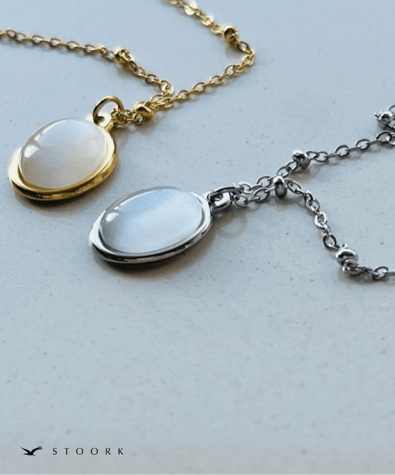 White Stone Station Necklace - stoork