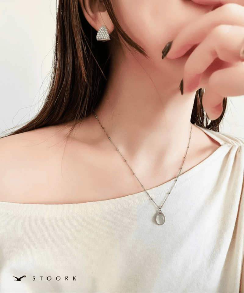 White Stone Station Necklace - stoork