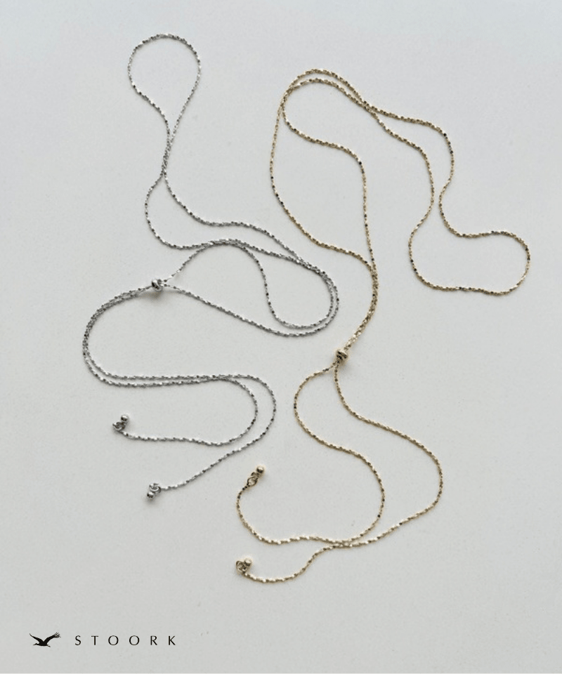 Y Line Slider petal Necklace - stoork