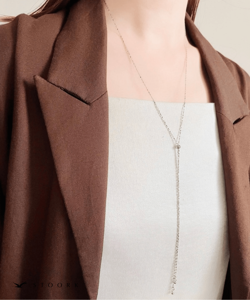 Y Line Slider petal Necklace - stoork