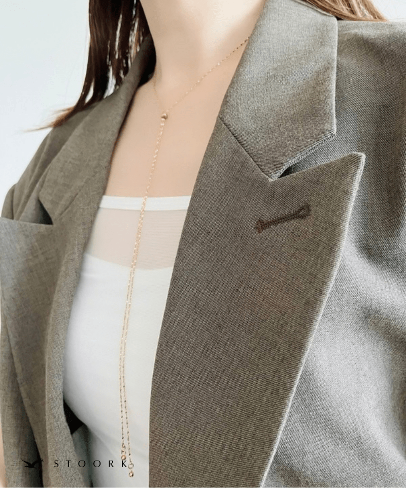 Y Line Slider petal Necklace - stoork