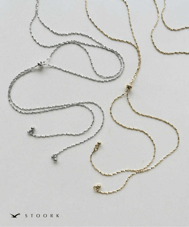 Y Line Slider petal Necklace - stoork