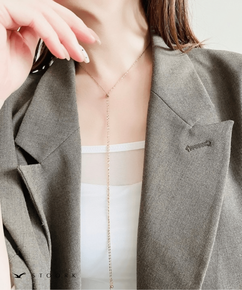 Y Line Slider petal Necklace - stoork