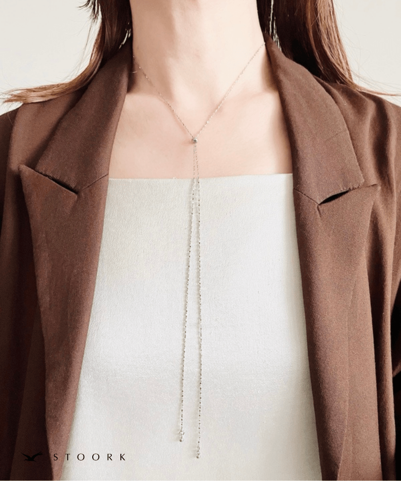 Y Line Slider petal Necklace - stoork