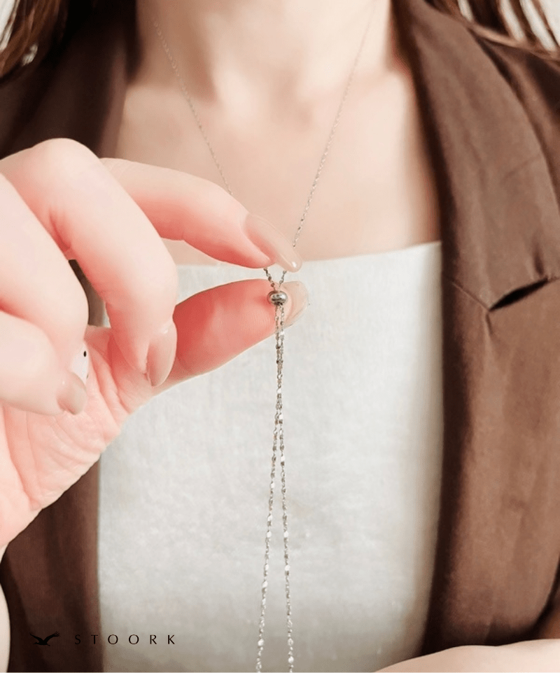 Y Line Slider petal Necklace - stoork