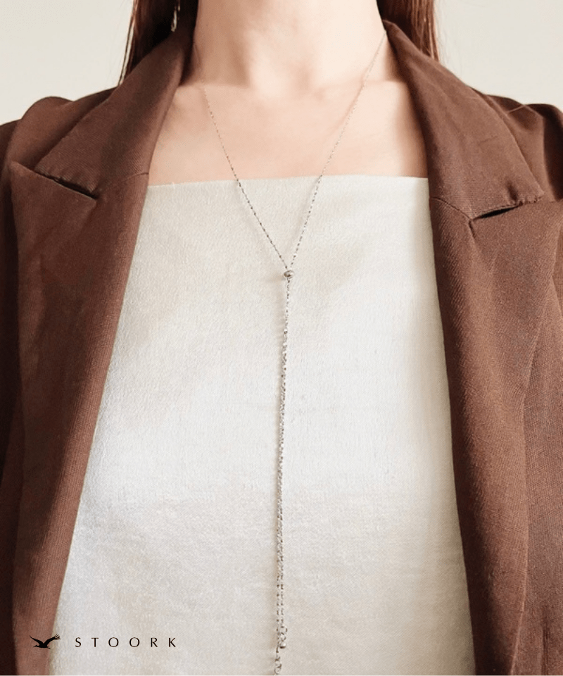 Y Line Slider petal Necklace - stoork