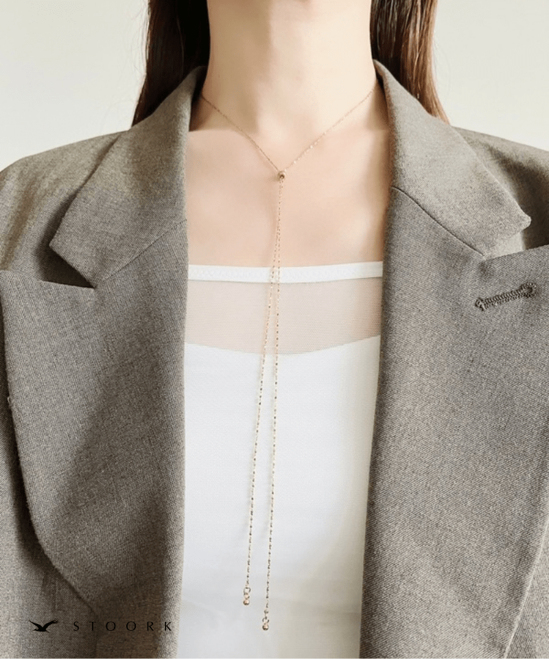 Y Line Slider petal Necklace - stoork