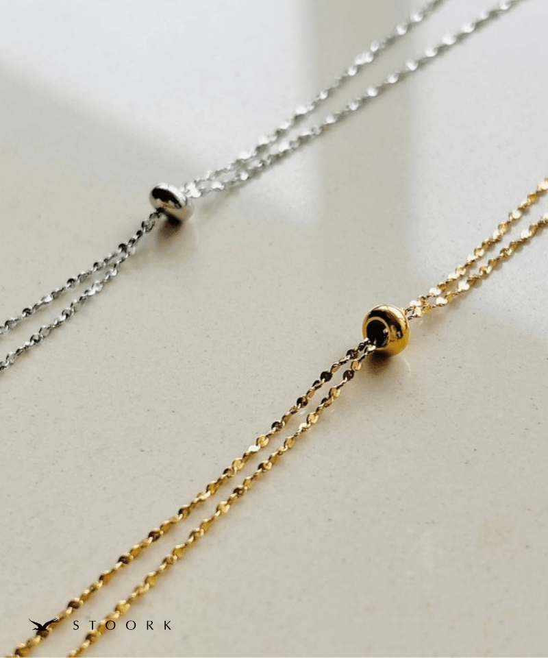 Y Line Slider petal Necklace - stoork