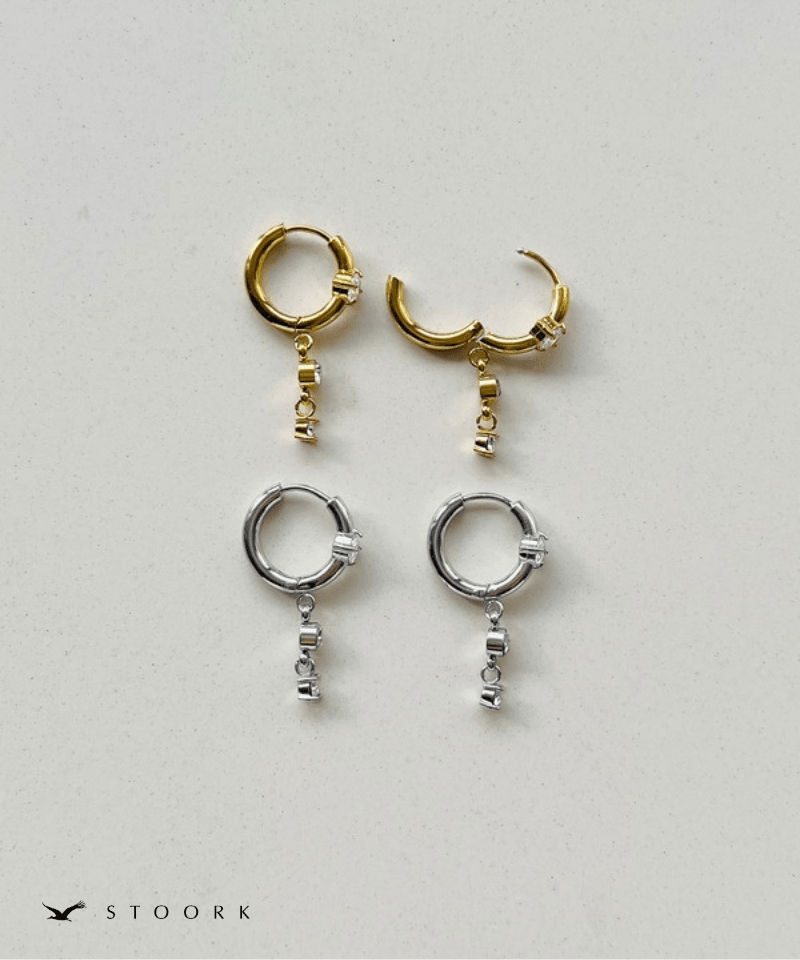 Zircon Charm Hoop Pierce - stoork