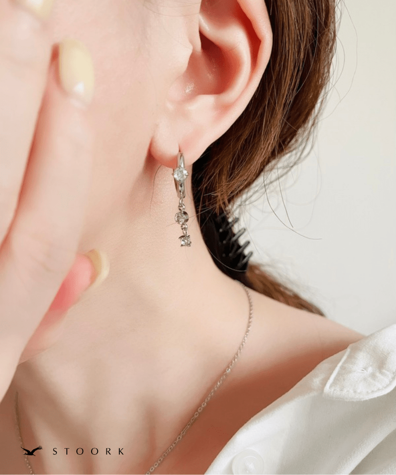 Zircon Charm Hoop Pierce - stoork