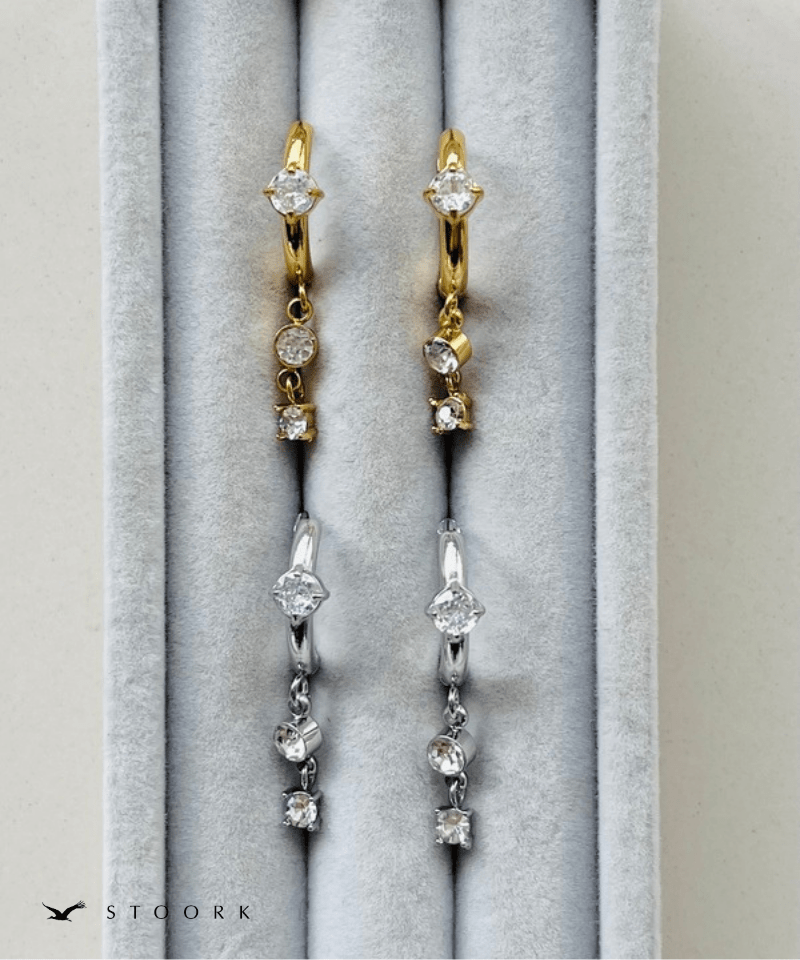 Zircon Charm Hoop Pierce - stoork
